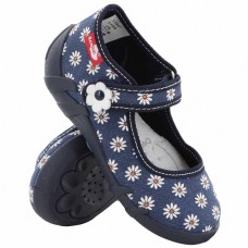 13 Евро! Детски Анатомични ДИШАЩИ BareFoot Обувки / Пантофки RENBUT 13-139/10  (Маргаритки) , с Лепка и Кожени стелки. за Момичета